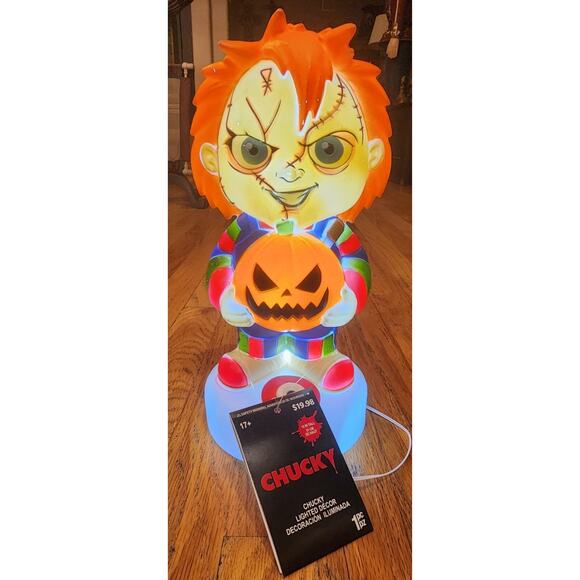Gemmy Chucky Blow Mold 12" Halloween Decor Childs Play Universal Studios Lighted - Picture 3 of 9